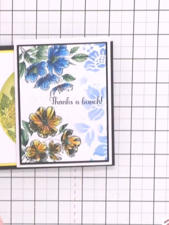 Lamination Stamp Floral Card with Watercolour Effect - the finished project