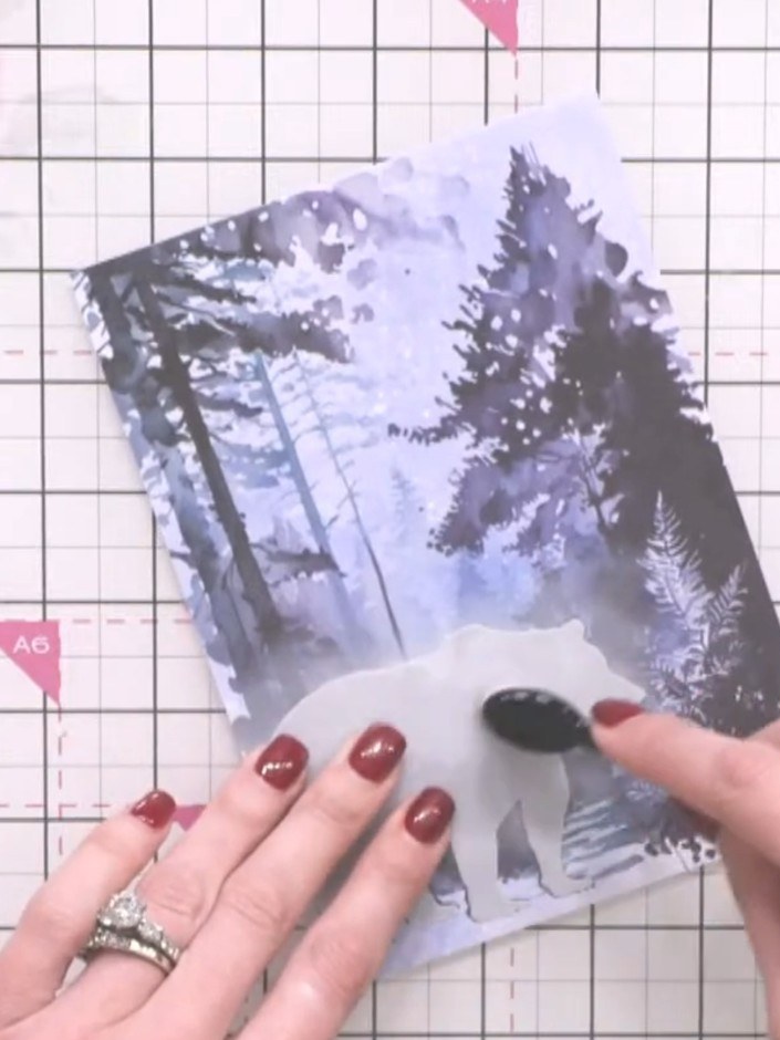Step 7: Blend white ink outward from the mask using a blending tool to create a soft, fading halo effect around the be
