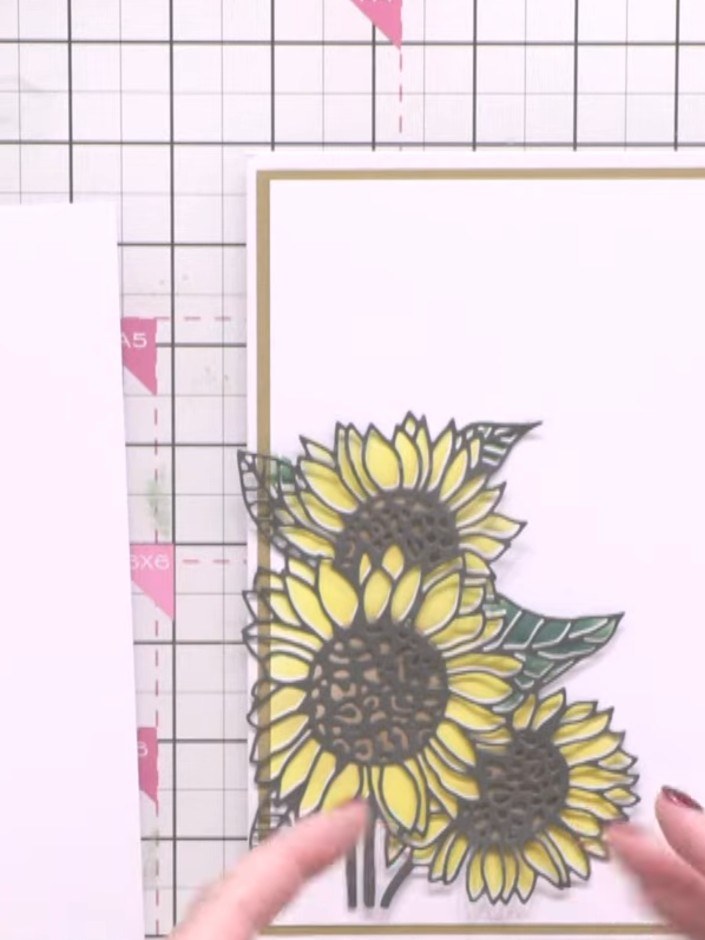 Step 2: Die-cut the stamped sunflower image using the coordinating die set. This will create a precise cut-out of your