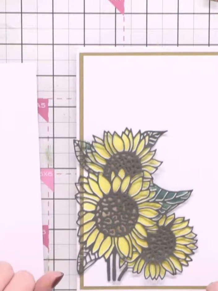 Stamped and Diecut Sunflower Focal Point Card - the finished project