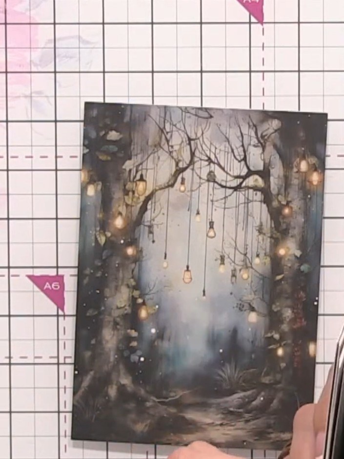 Step 1: Select a card blank from your kit and place it on your craft mat as your base. Position it with the fold at th