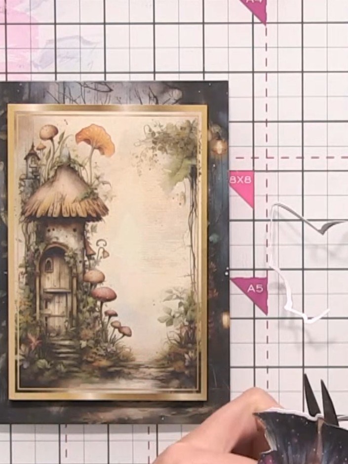 Step 4: Apply 3D foam pads to the back of the fairy die-cut to add dimension. Position the fairy on the card front, us