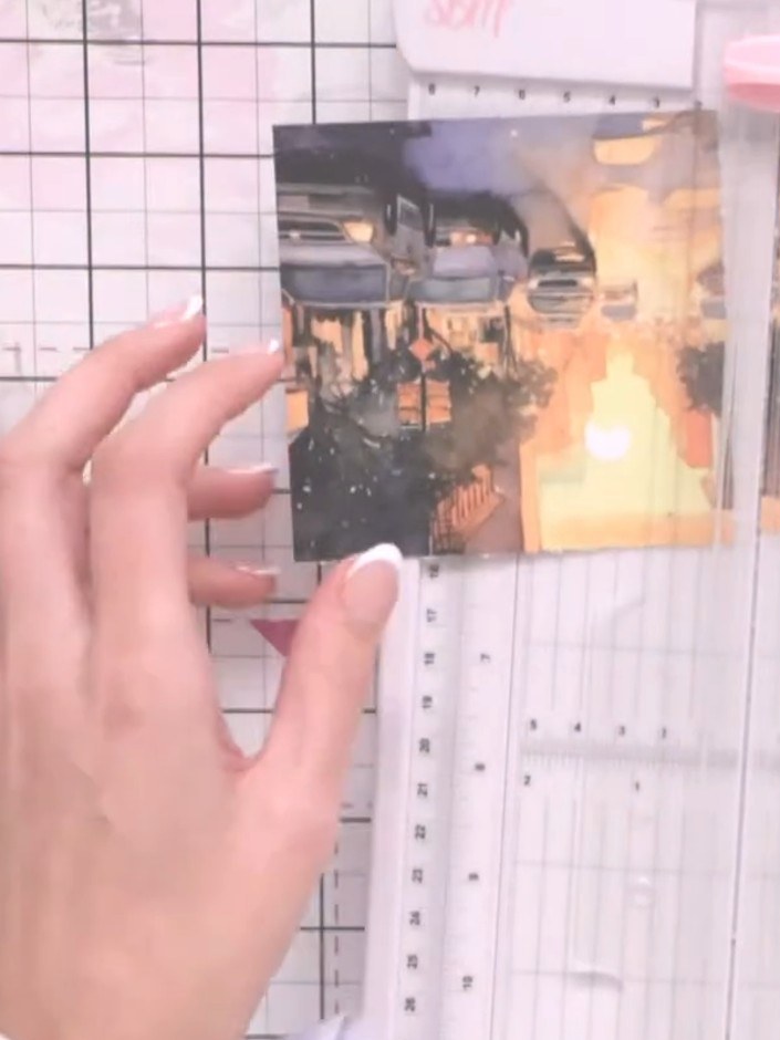 Step 2: Cut out your focal point design from the paper, leaving a cream border around the edges if desired.