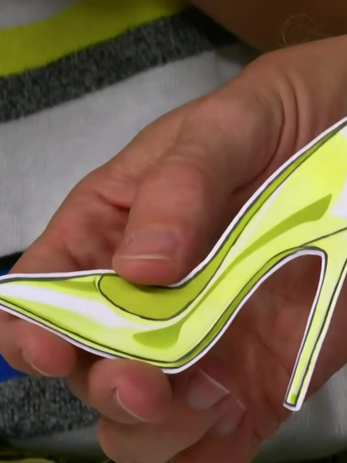 Glamorous Shoe Card with Quattro D System - the finished project