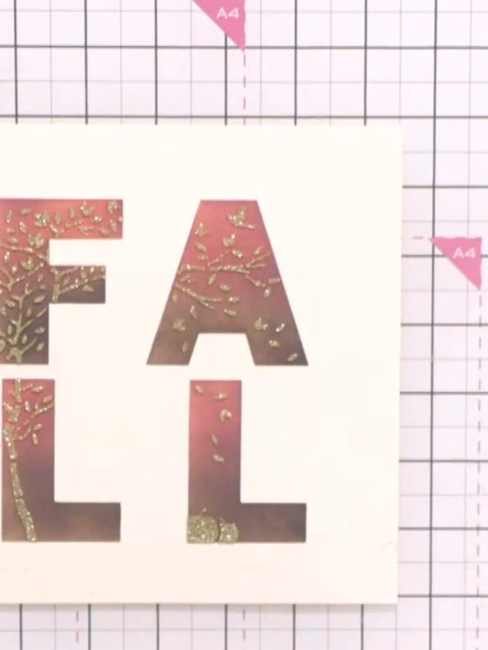 Two-Layer Fall Stencil Card with Stella Paste - the finished project