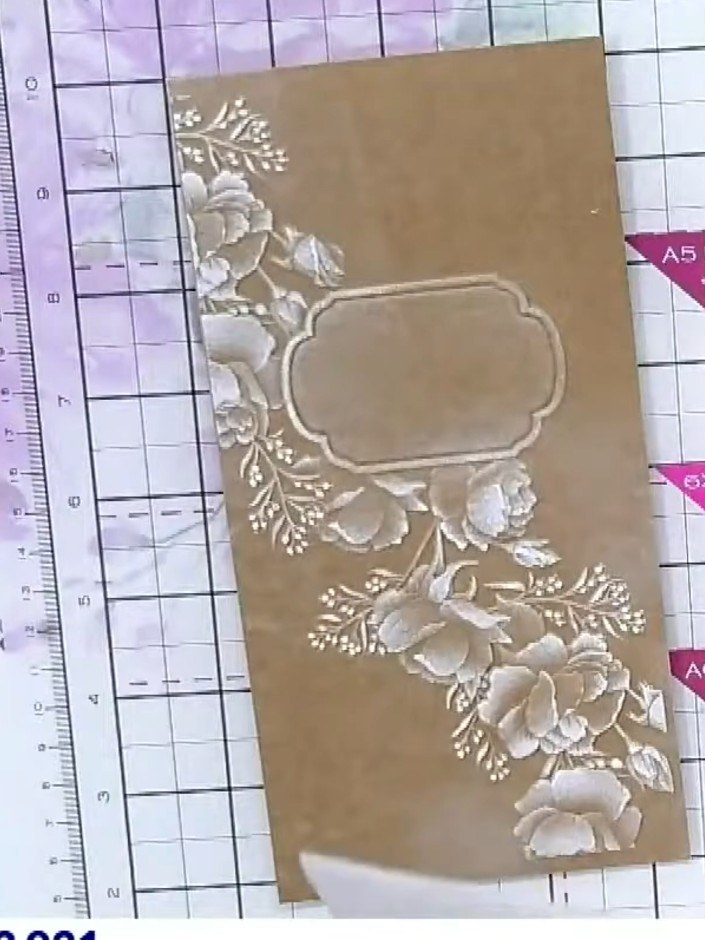 Embossed Slimline Card with Mirror Board and White Ink Halo - the finished project