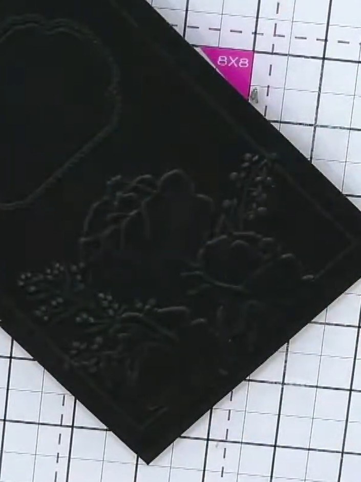 Step 5: Trim your embossed black card to size if needed. Mount the embossed panel onto your card base to complete your