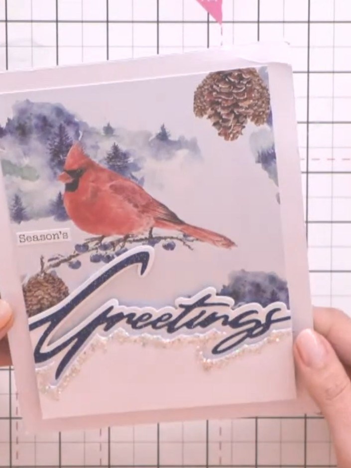 Snowdrift Window Card with Joy Sentiment - the finished project