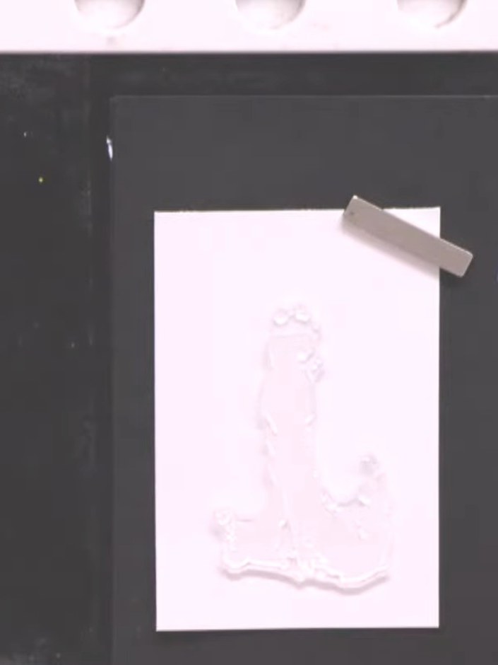 Step 5: Allow the watercolour to dry slightly, then open the card to reveal the blended ombre effect on the inside.