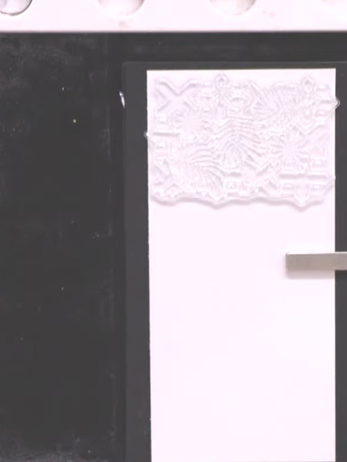 Step 6: Dust the wet stamped images generously with gold embossing powder, ensuring all the detail is covered. Tap off