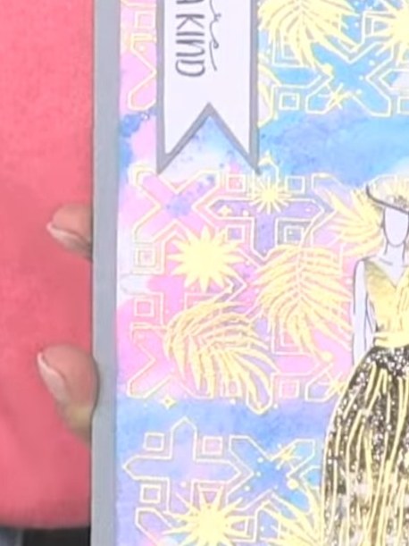 Sparkly Gown Card with Cut-Out Dress Layer - the finished project