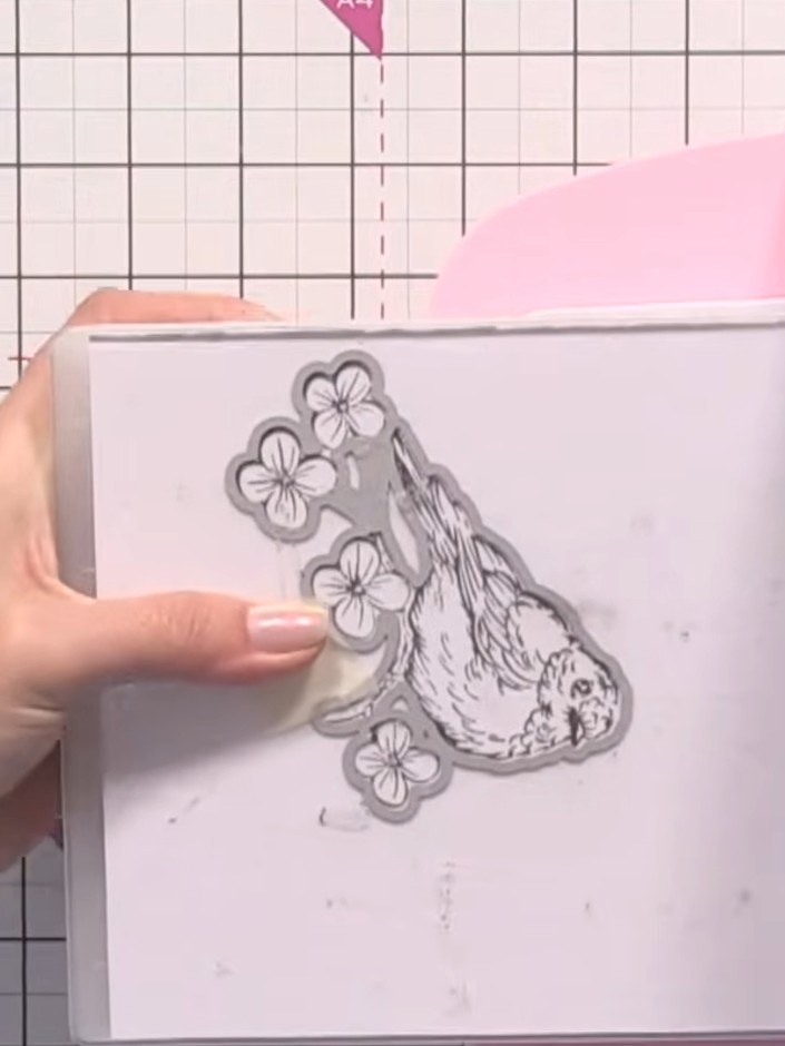 Step 8: Add a sentiment stamp or text beneath or beside the bird to complete your card. Position the sentiment careful