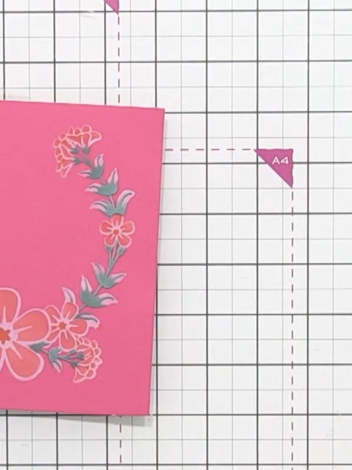 Step 9: Die-cut the completed stencilled floral design using the coordinating die from the set. Position the die over 
