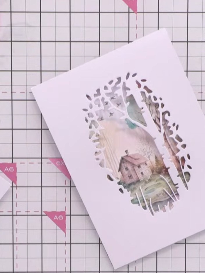 You Are So Lovely Wald-Fensterkarte mit ausgeschnittenen Tieren - the finished project