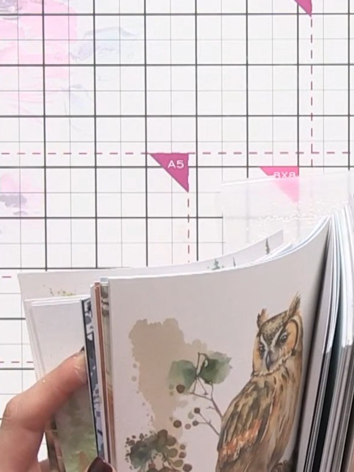 Step 2: Fan through the patterned paper pad to select a design with a focal image. Choose a page where the main image 