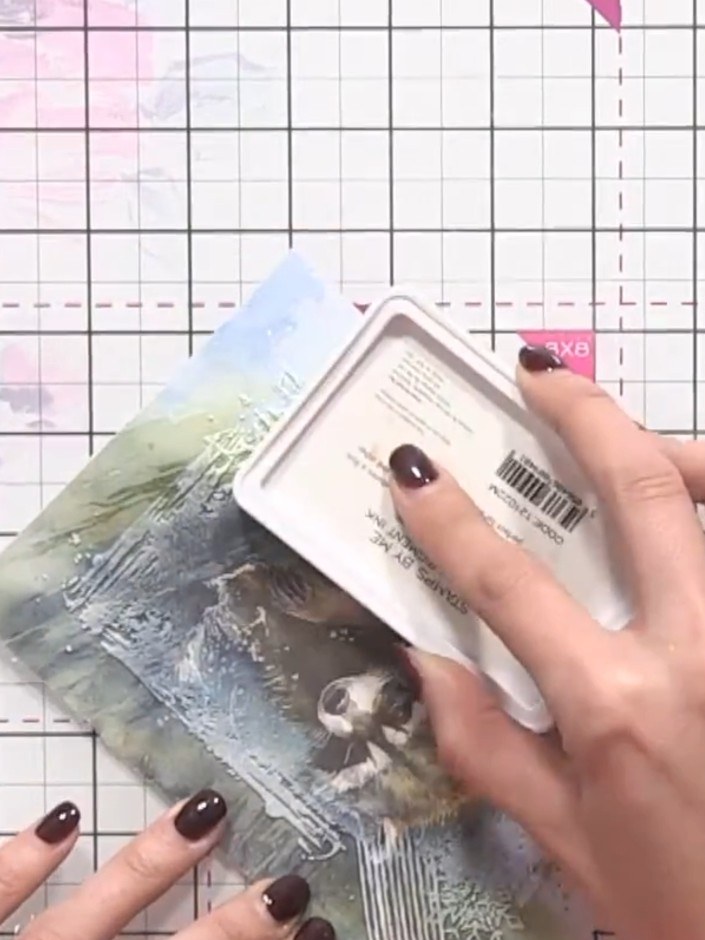 Step 8: Add your chosen sentiment to complete the card. Position it centrally on the front panel and secure in place.