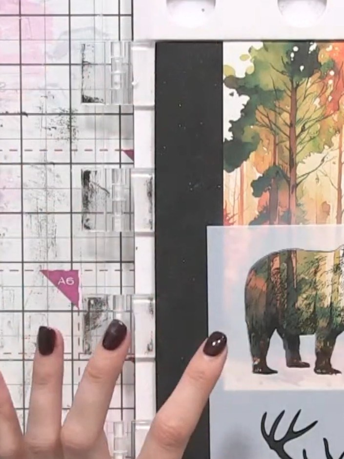 Step 5: Apply black or dark brown ink around the edges of the bear image using a small ink pad or applicator. Work the