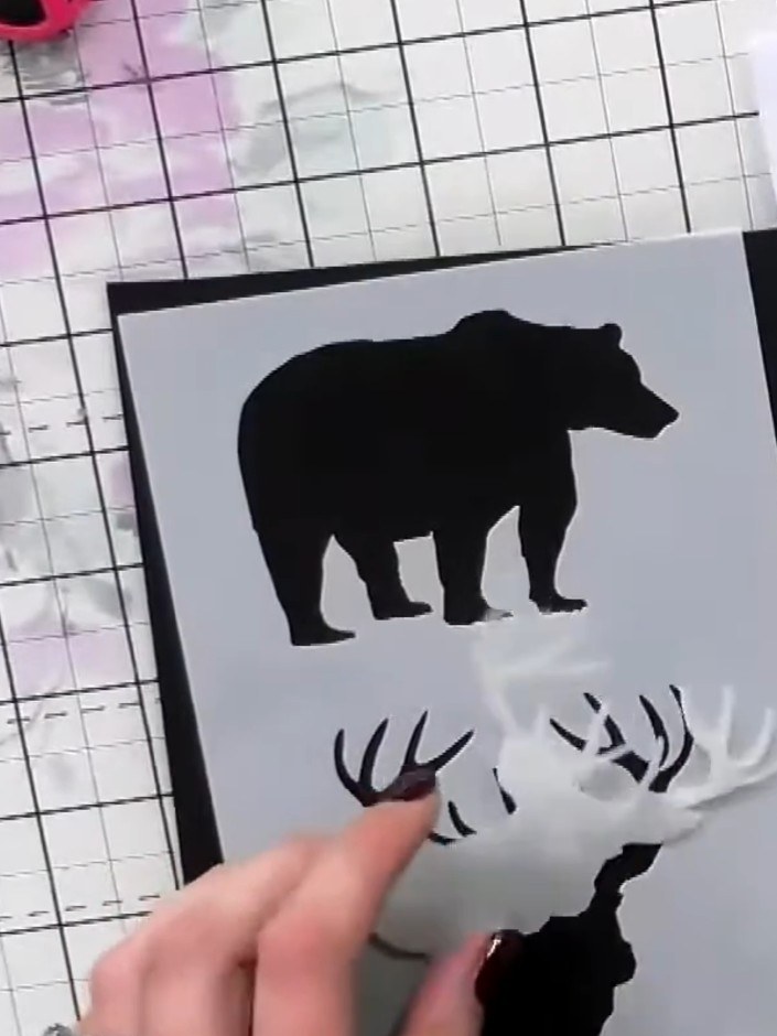 Step 2: Position the stencil mask over your card to define the area where you will stamp. The mask creates a frame for