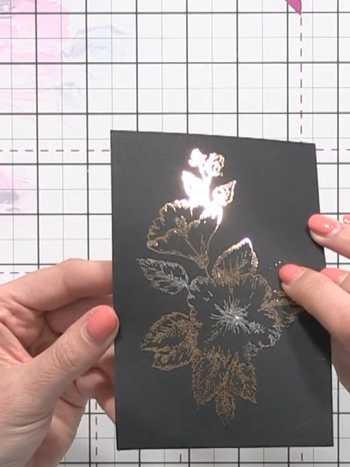 Foiled Butterfly and Floral Design on Card Stock - the finished project