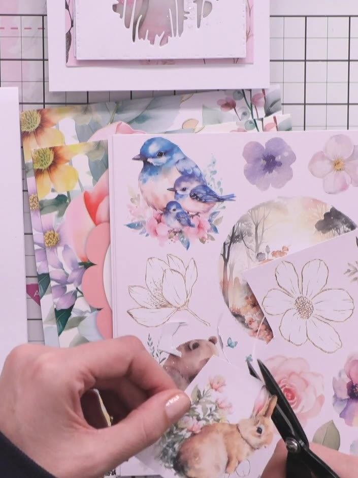 Step 5: Spray the card lightly with water to blend the dyes and create an artistic, watercoloured effect. Allow the co