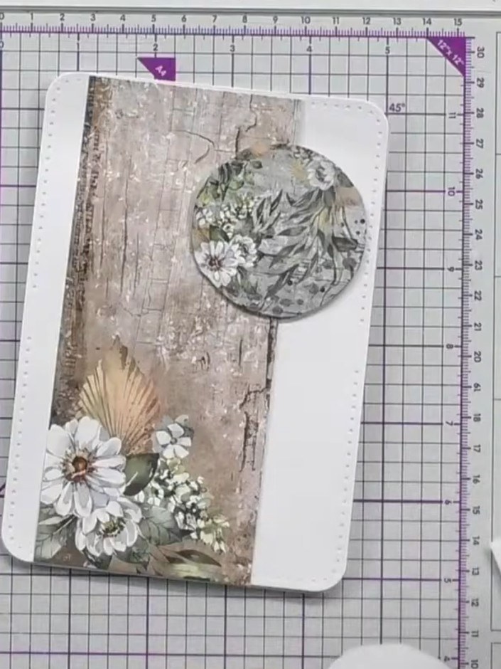 Step 2: Adhere small scrap pieces of foam or card to the back of your first circular element using glue. This will cre