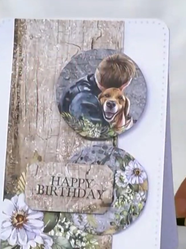 3D Layered Circular Sentiment Card - the finished project