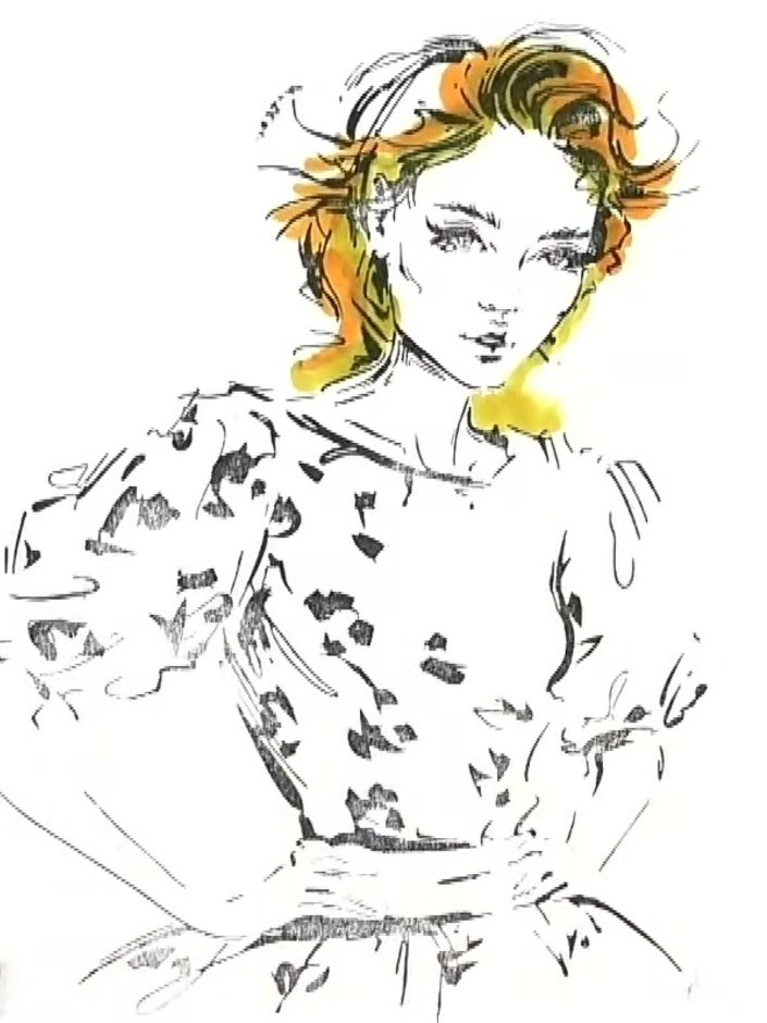 Step 3: Add darker yellow or gold marker to the front section of the hair to create shadow and depth. Apply the colour