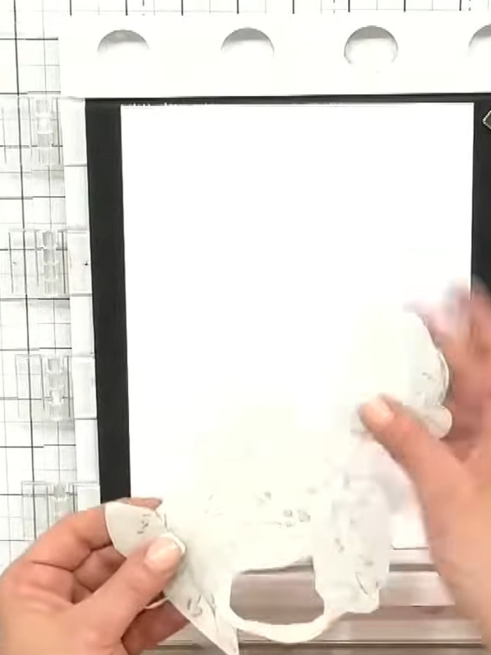 Step 1: Create a mask for the Escape the Ordinary street stamp using adhesive masking paper. Cut a piece large enough 