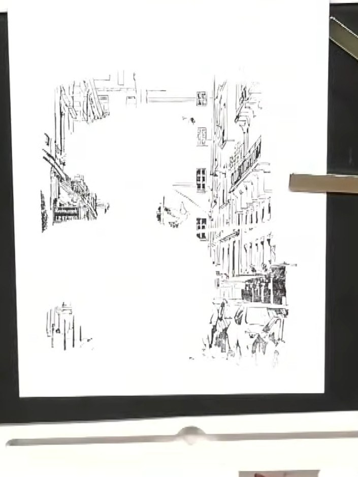Step 9: Add additional details from the street scene stamp, such as birds or other elements, to enhance the compositio