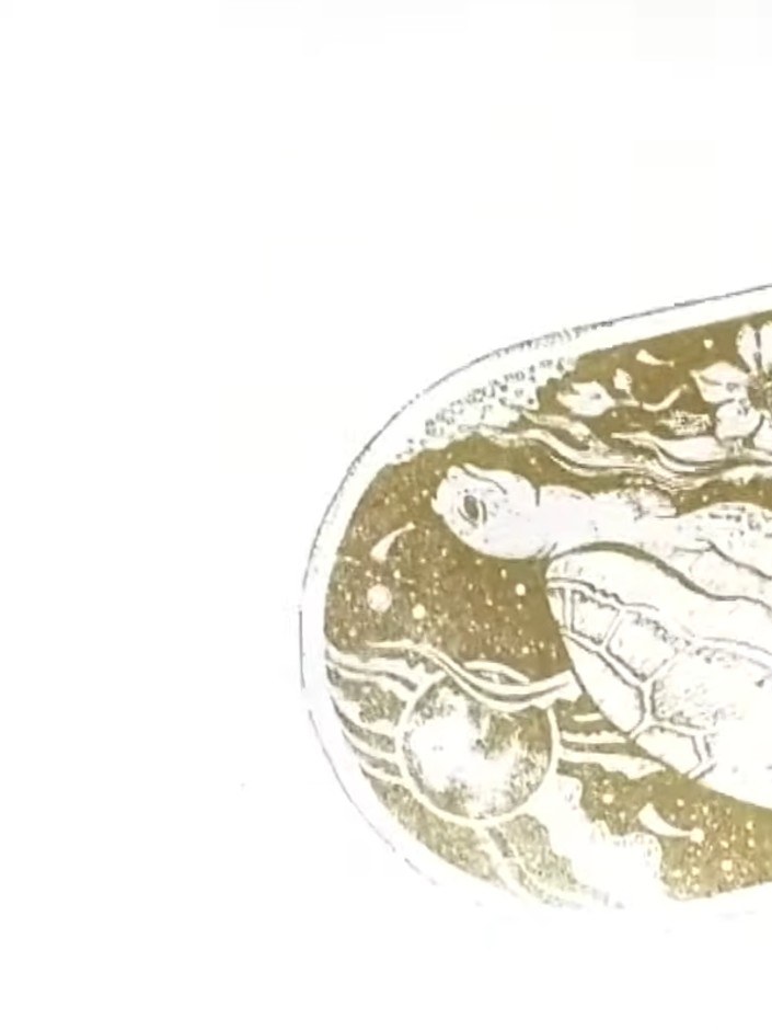 Step 6: Sprinkle gold embossing powder over the wet embossing ink, ensuring the stamped image is fully covered.