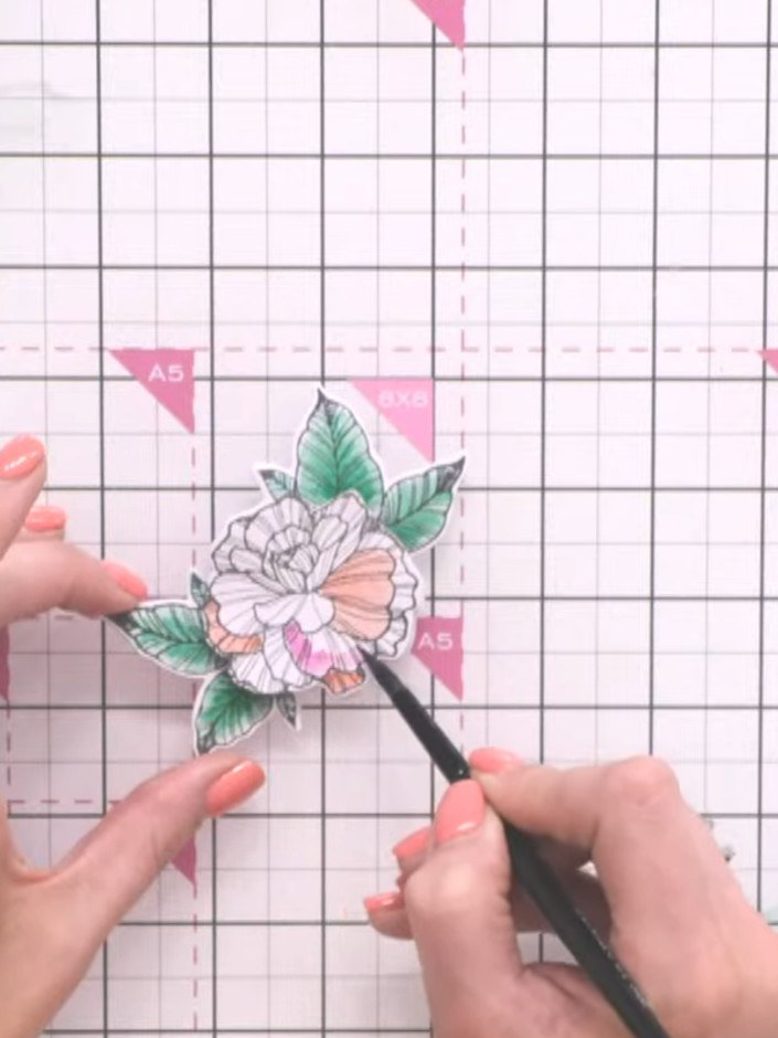 Step 13: Colour each petal of the flower with different colours—use orange, pink, and yellow to create a multicoloured 