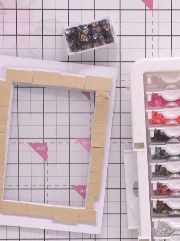 Step 10: Place the fussy-cut house card flat inside the window aperture as your background layer. Position it centrally