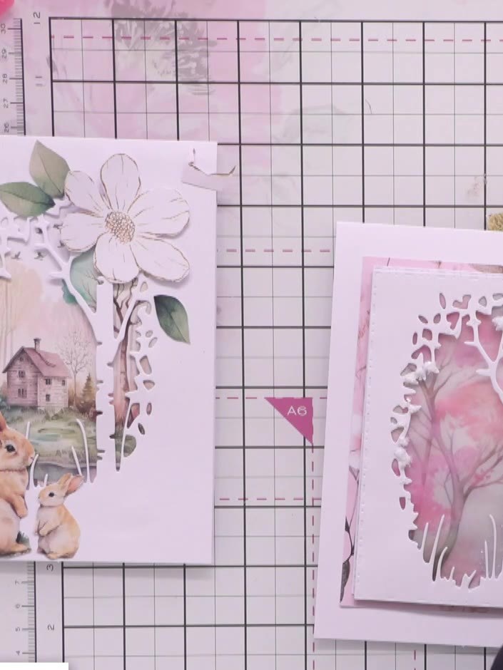 Rose Branch Layering Stencil and Dye Card - the finished project
