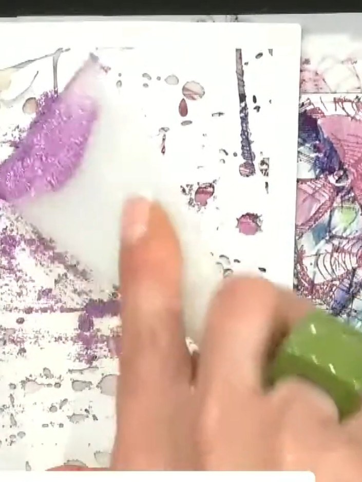 Step 2: Use a spatula to apply glitter paste through the stencil opening onto your card. Control the amount of paste y
