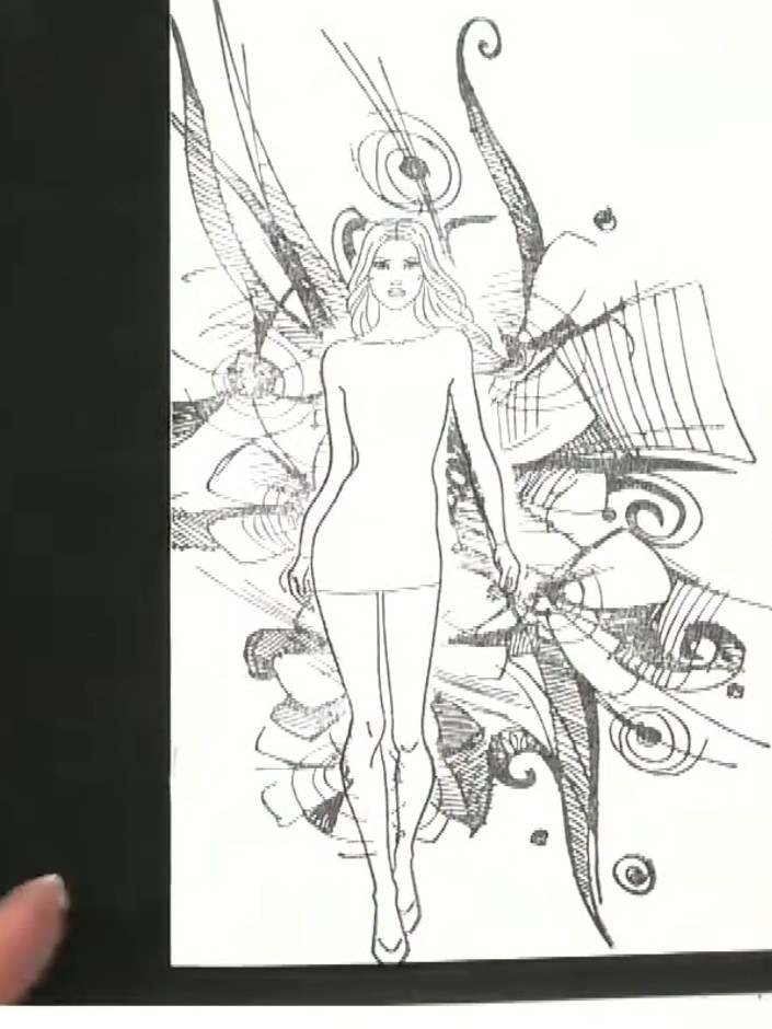 Step 6: Adhere the layered doll image back onto your main card design, positioning it centrally over the background el