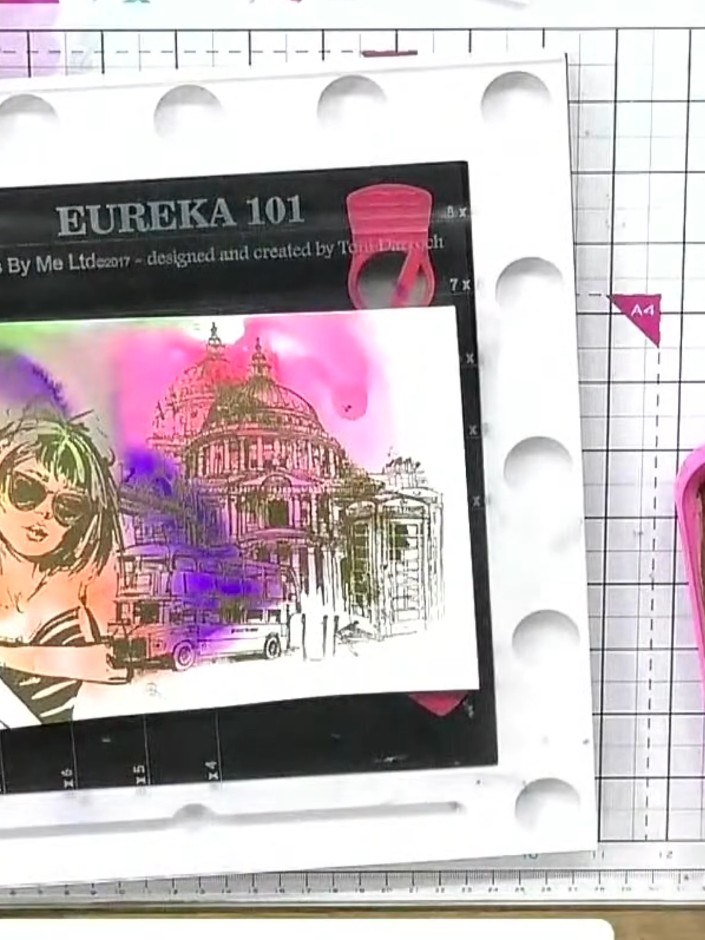 Step 8: Mount your finished watercoloured artwork onto a black card mat. Then attach the matted piece onto your chosen