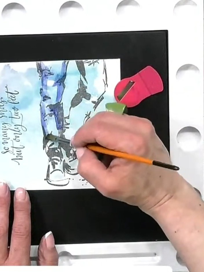 Step 5: Build up colour on the watercoloured image by adding a slightly deeper tone to create additional depth and dim
