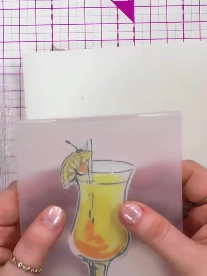 Tequila Sunrise Layered Cocktail Card with Quattro - the finished project