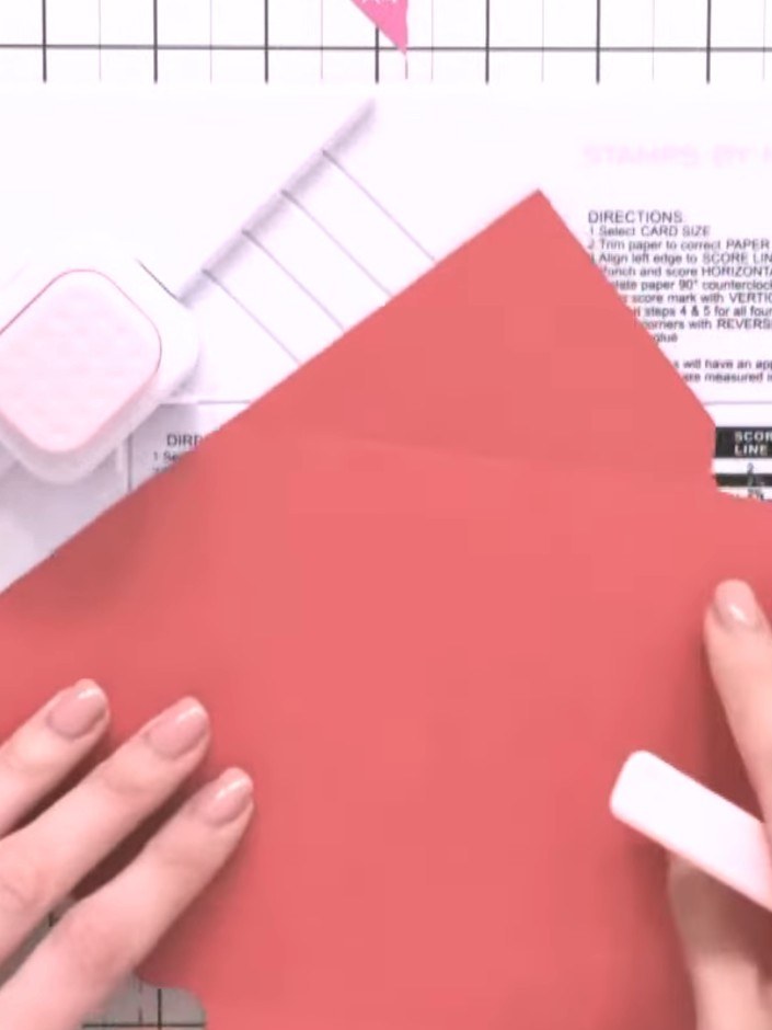 Step 7: Rotate the card and repeat the scoring process on the remaining two sides. Turn the card around, punch out the