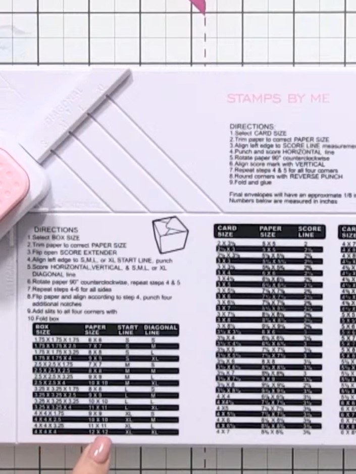 Step 3: Score across the paper at the XL marking on the envelope punch board. Score along the diagonal line at XL, the