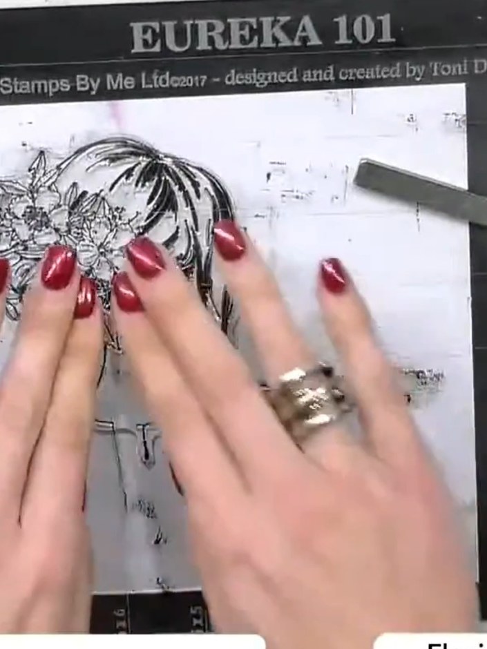 Step 3: Apply green ink to the areas of the lamination layer where leaves and foliage will appear. Use your fingers to