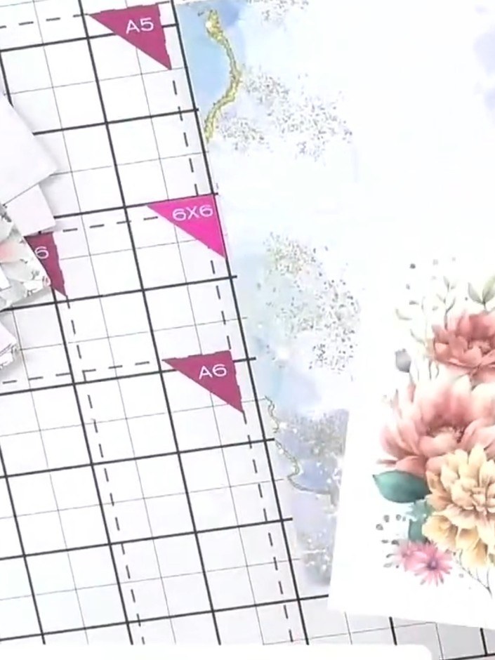 Step 6: Place foam pads underneath the large floral embellishments on your card. This will add dimension and prevent t