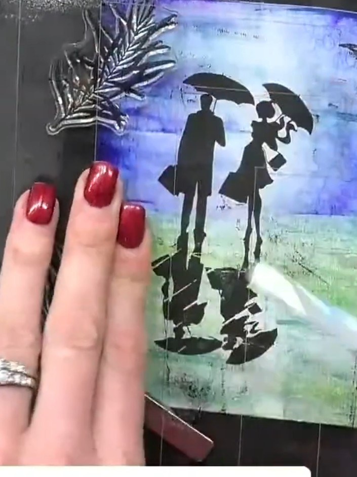 Step 12: Using a white gel pen, add highlights to the left side of the stamped figures to create a light effect. Apply 