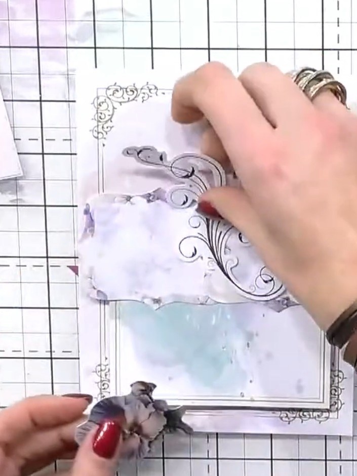 Step 11: Add sparkle or glitter glue to selected elements on your card for extra embellishment. Apply the glitter glue 