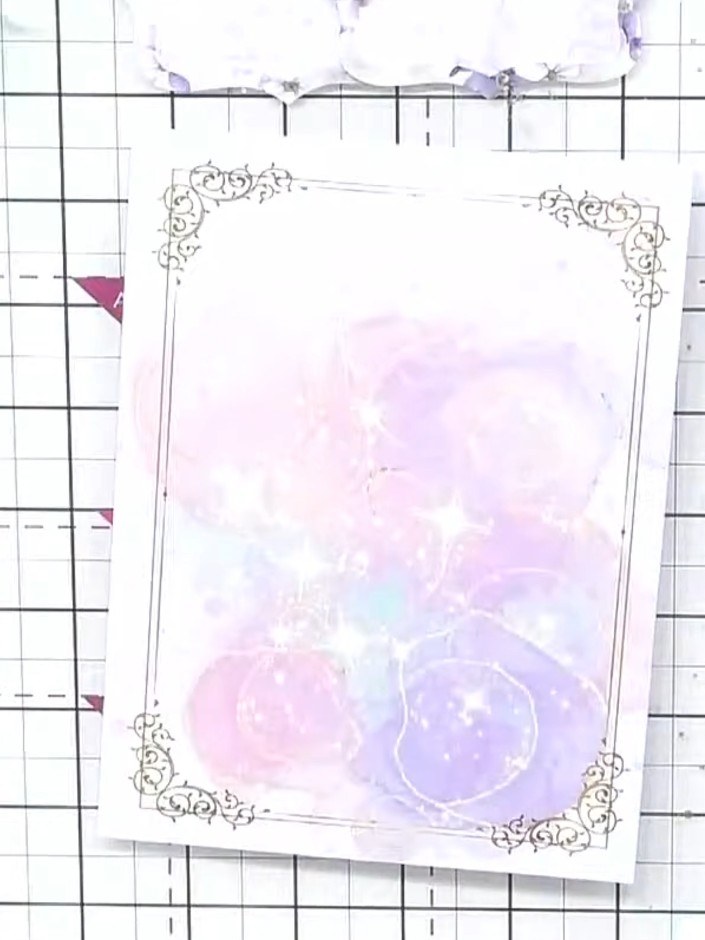 Karte mit Rahmen, halbem Topper und Verzierungen - the finished project