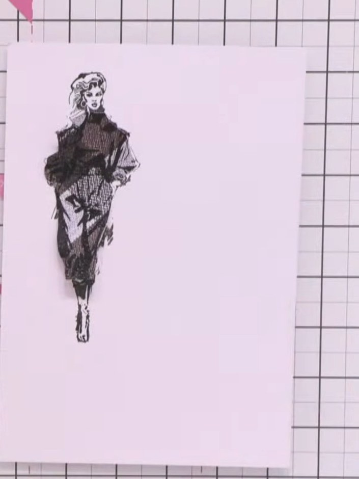 Step 9: Stamp the Stella lady figure onto white card stock for a third time. This will be used to create the inner tor