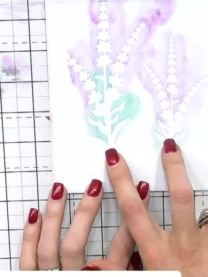 Step 1: Take a 7 by 7 inch card blank and place a piece of white card stock on top of it. Position the card stock cent