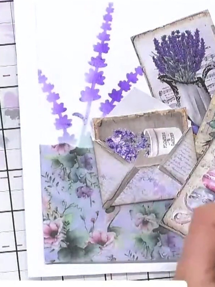 Step 7: Add fussy-cut embellishments such as butterflies or floral elements to fill the design. Position them around t