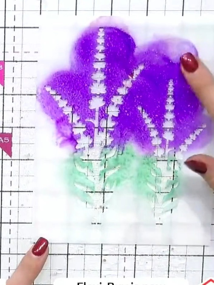 Step 5: Carefully lift the card away from the stamped image to reveal the reverse print with its soft, watercolour app