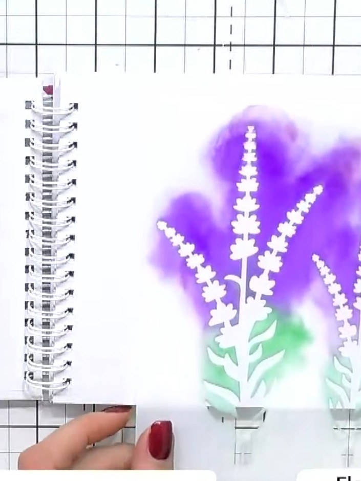 Aquarell-Farbverlauf mit Stempelfarbe und Abdrucktechnik - the finished project